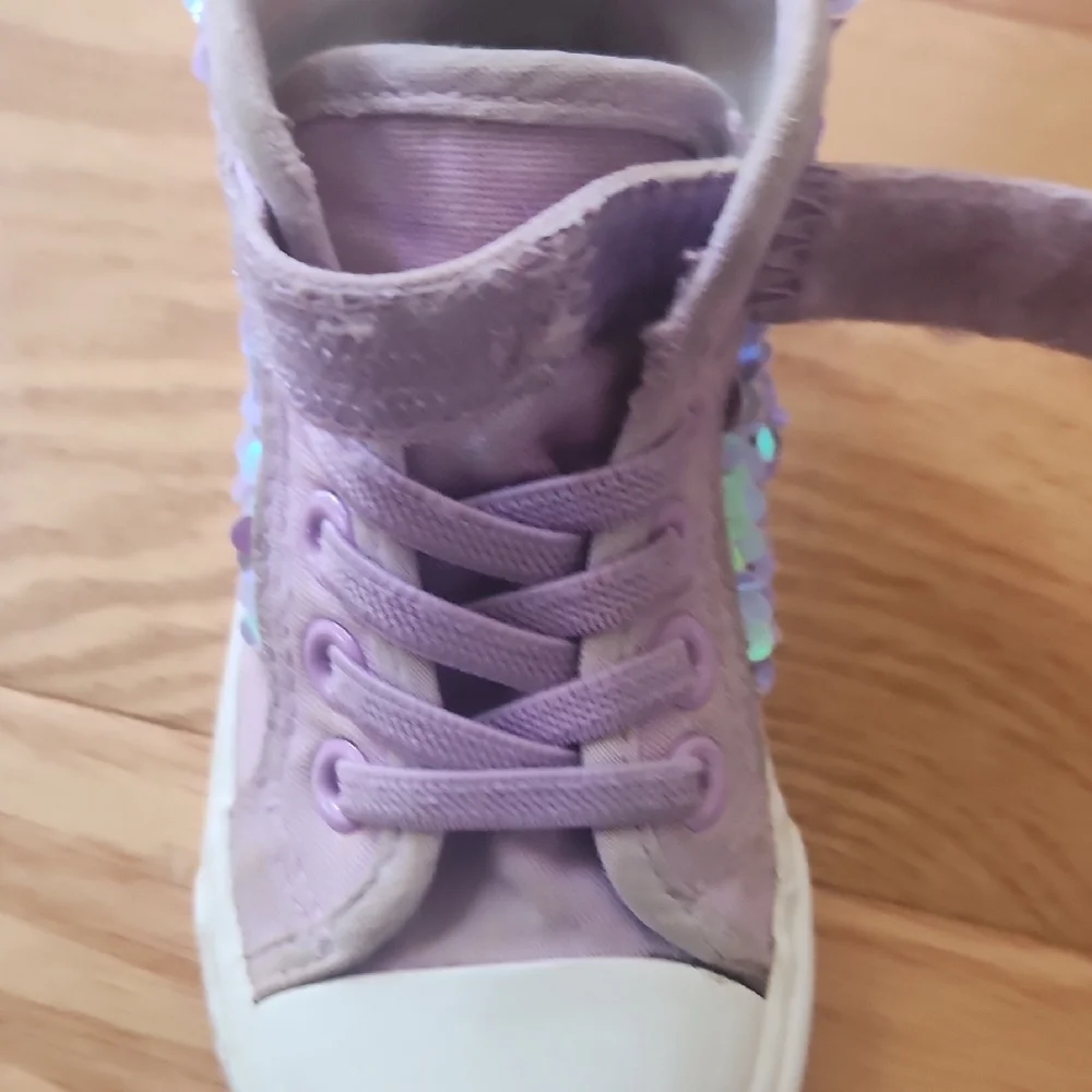 Toddler Lavender Sequin High Top Sneakers Size 7 - Picture 8 of 17